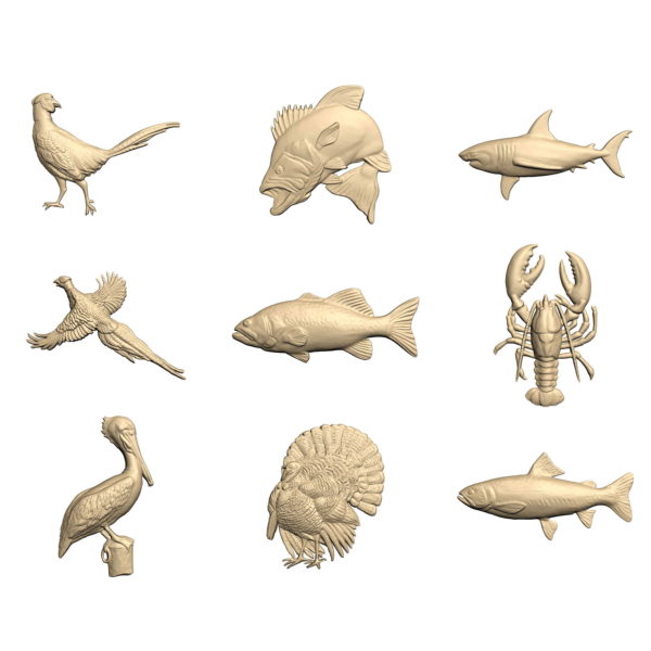 50 Animals 3D models for CNC rounter machine and 3D print 1