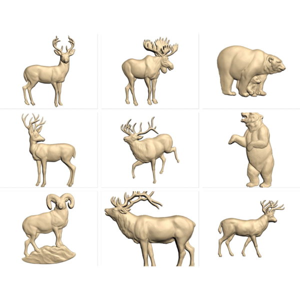 50 Animals 3D models for CNC rounter machine and 3D print 4