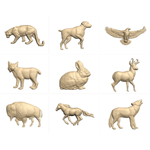 50 Animals 3D models for CNC rounter machine and 3D print 5