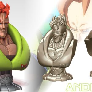 Android 16 Bust Hex animi 3D Models Print STL OBJ Instant Download