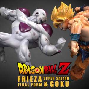 DBZ Goku vs Frieza Anime 3D Models Print STL OBJ Instant Download
