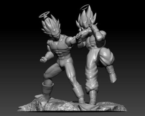 Goku vs Vegeta Diorama HQ Anime 3D Models Print STL OBJ Instant Download 1