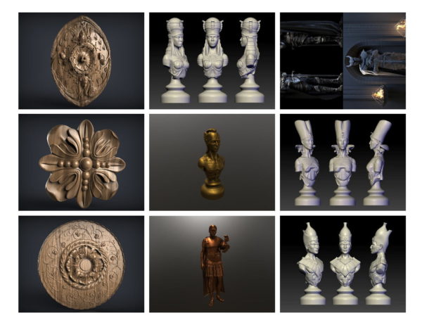 92 rosettes statues decorative and other 3D models stl for CNC rounter 3D printing 6 1