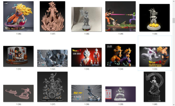 Dragon Ball 3d models print stl and ojb files 3