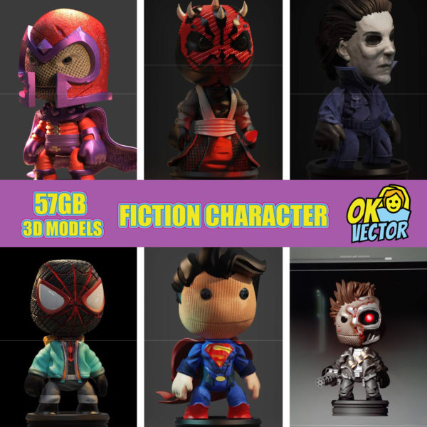 Fictional Character 3d models print STL and OBJ COVER